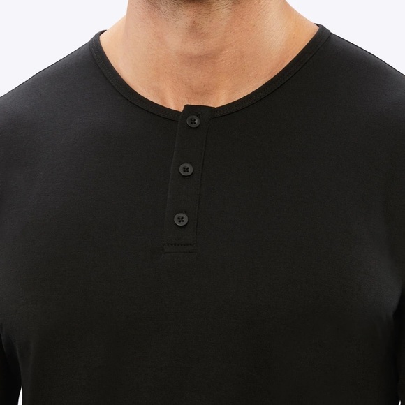 Cuts AO Long Sleeve Henley 👕 Black – Size Medium - Picture 2 of 7